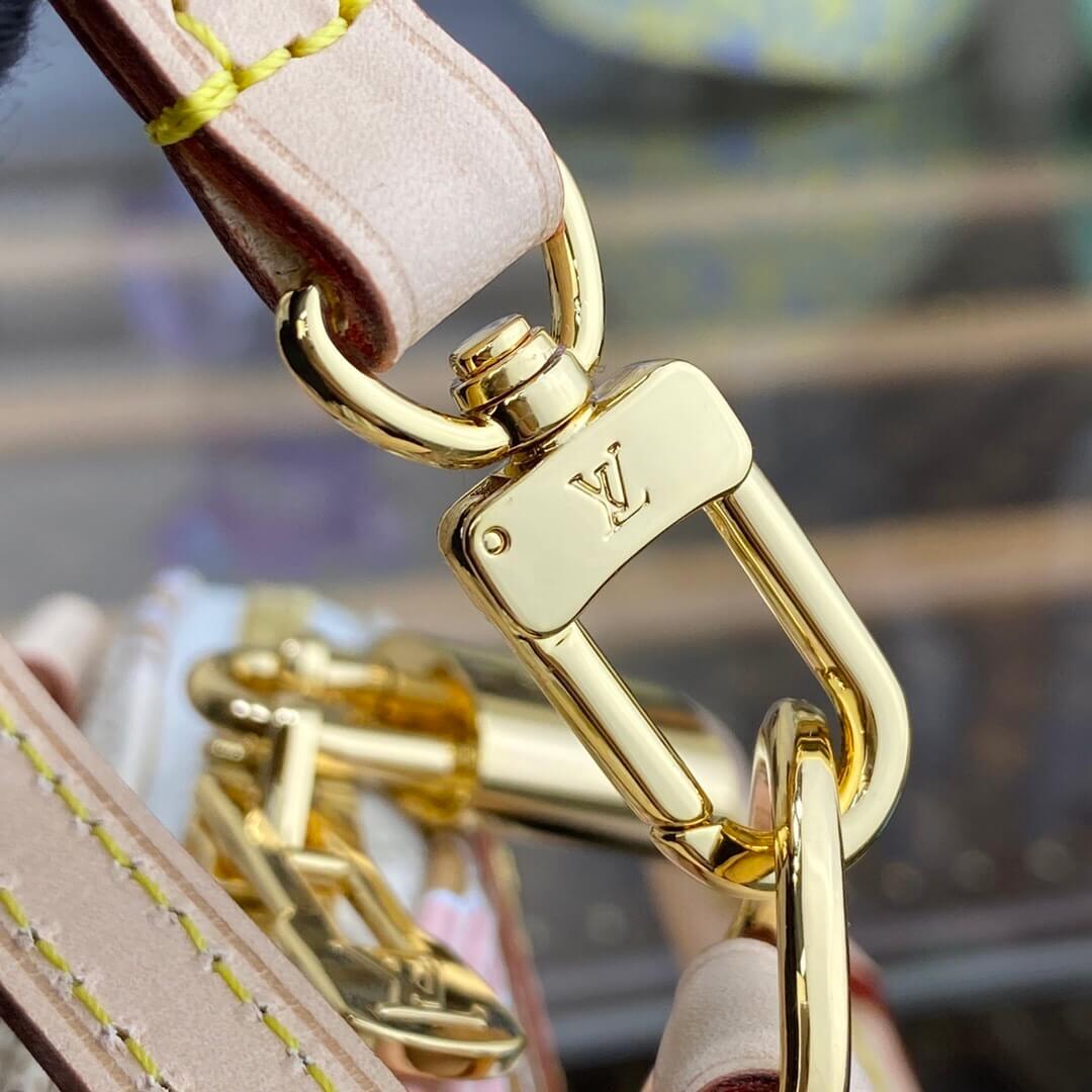 Louis Vuitton LV Damier Azur canvas Alma BB CrossBody Handbag N40472 White Grid - Image 7