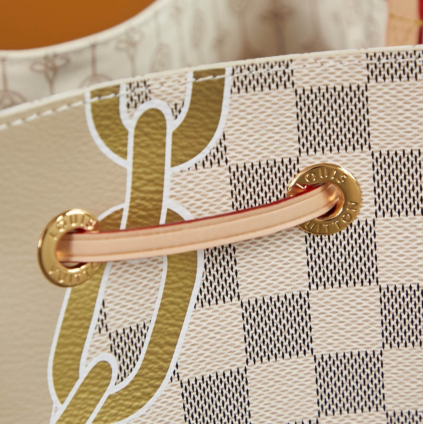 Louis Vuitton LV Damier Azur canvas Néonoé MM Shoulder Handbag N40474 White Grid - Image 6