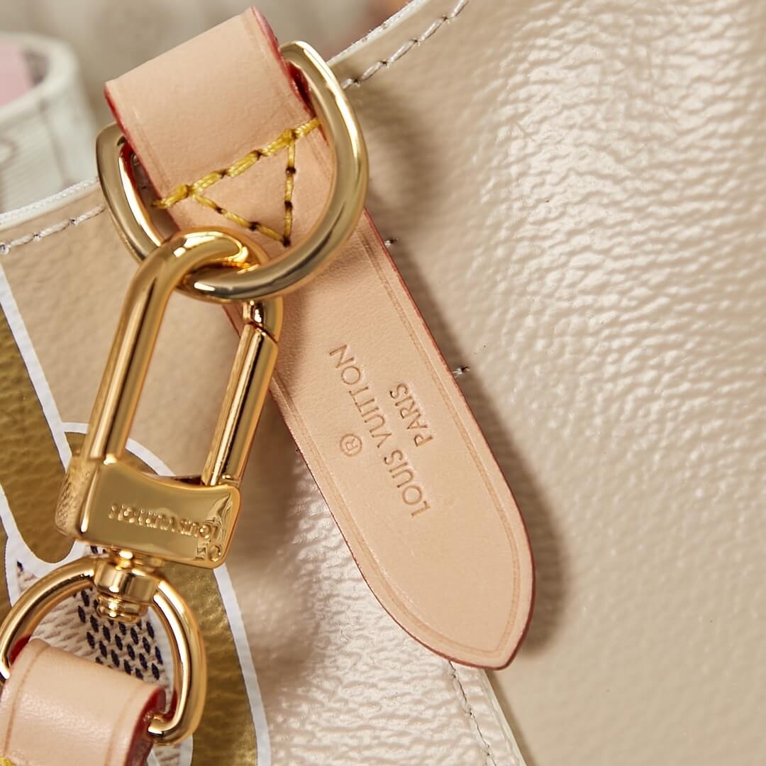 Louis Vuitton LV Damier Azur canvas Néonoé MM Shoulder Handbag N40474 White Grid - Image 8