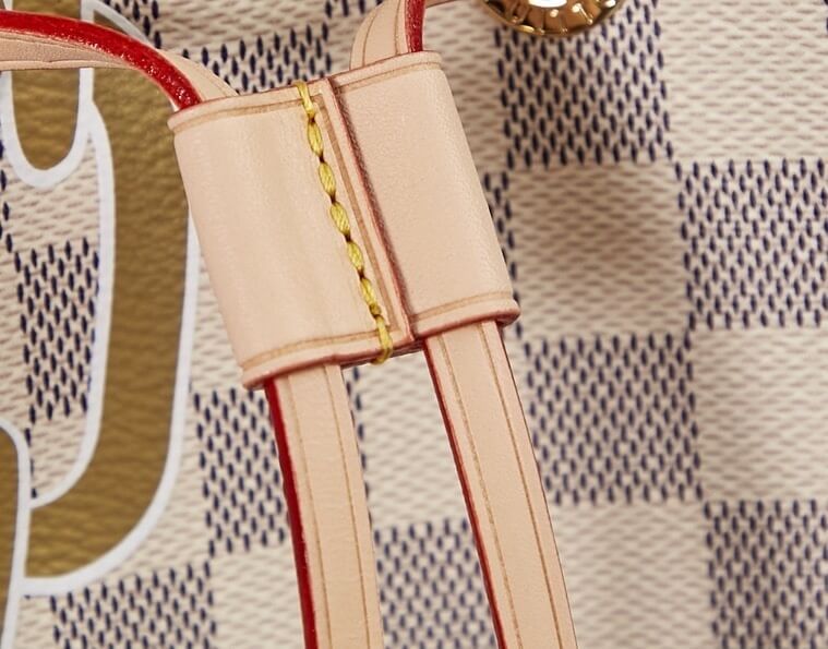 Louis Vuitton LV Damier Azur canvas Néonoé MM Shoulder Handbag N40474 White Grid - Image 7