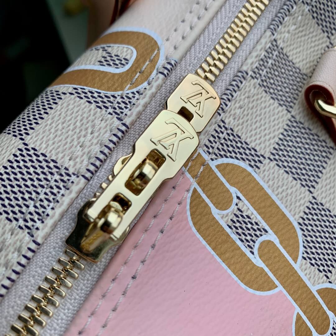 Louis Vuitton LV Damier Azur canvas Speedy Bandoulière 25 Shoulder Handbag N40473 White Grid - Image 5