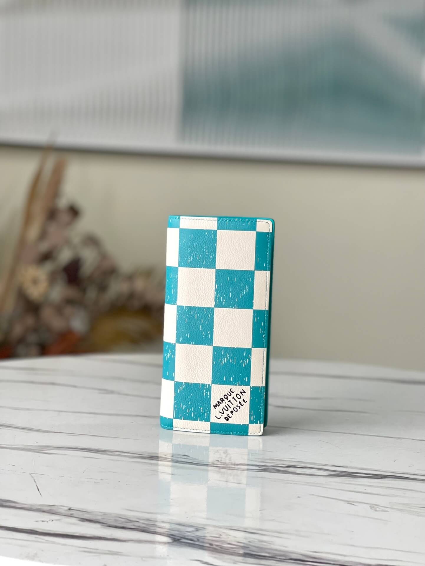 Louis Vuitton LV Damier Canvas Brazza Wallet Teal Blue