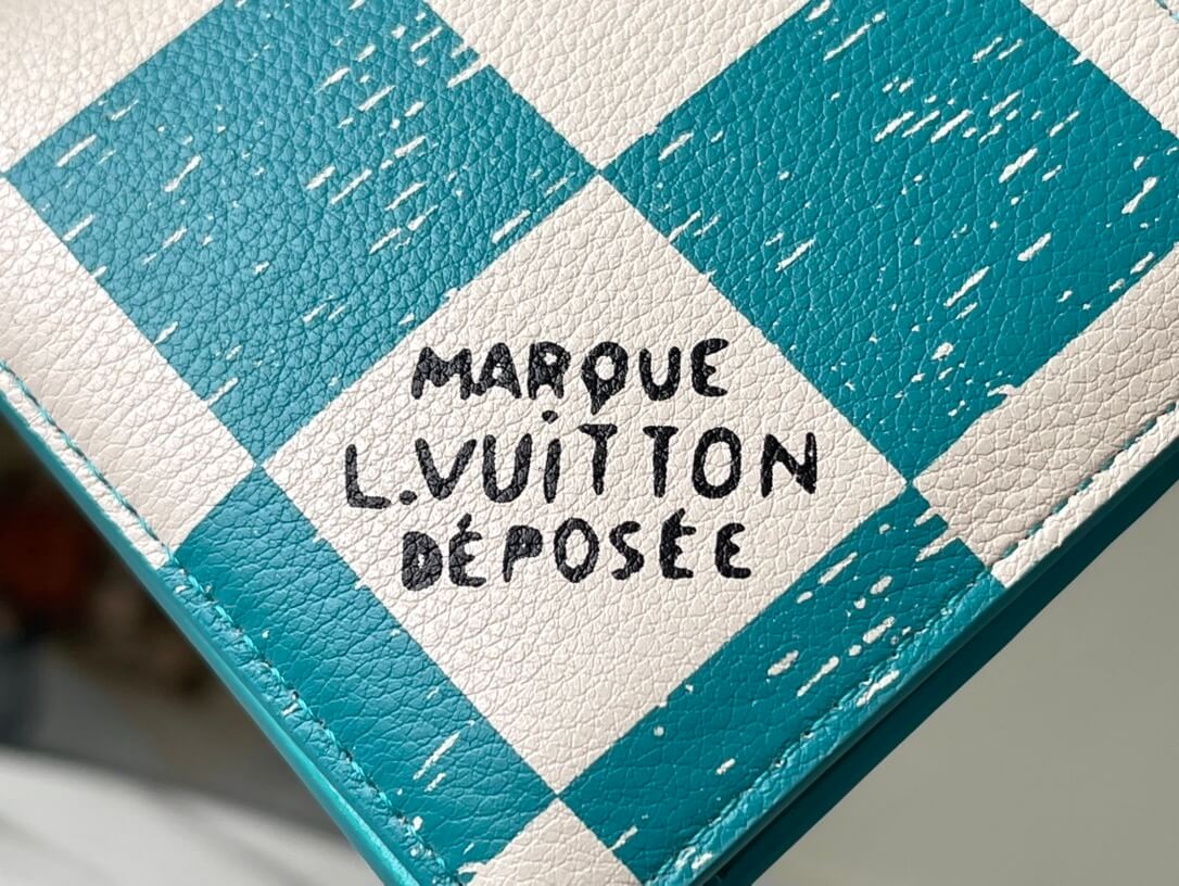 Louis Vuitton LV Damier Canvas Multiple Wallet Teal Blue - Image 7