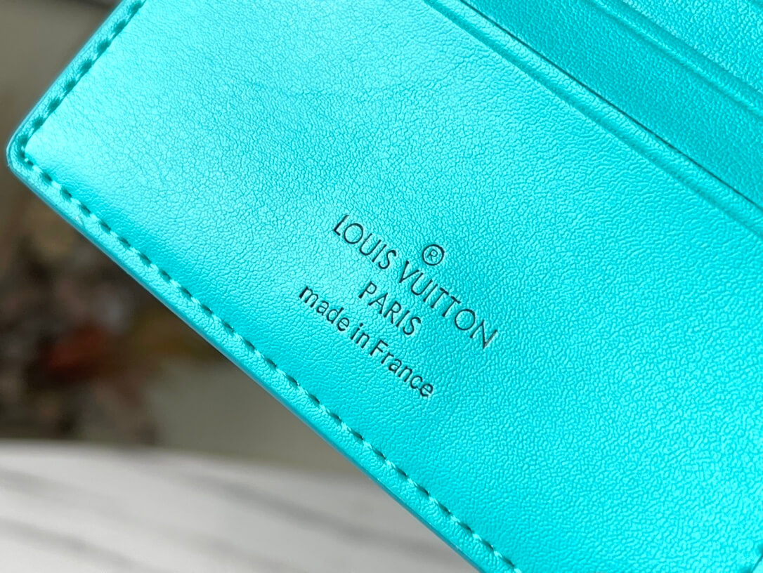 Louis Vuitton LV Damier Canvas Multiple Wallet Teal Blue - Image 6