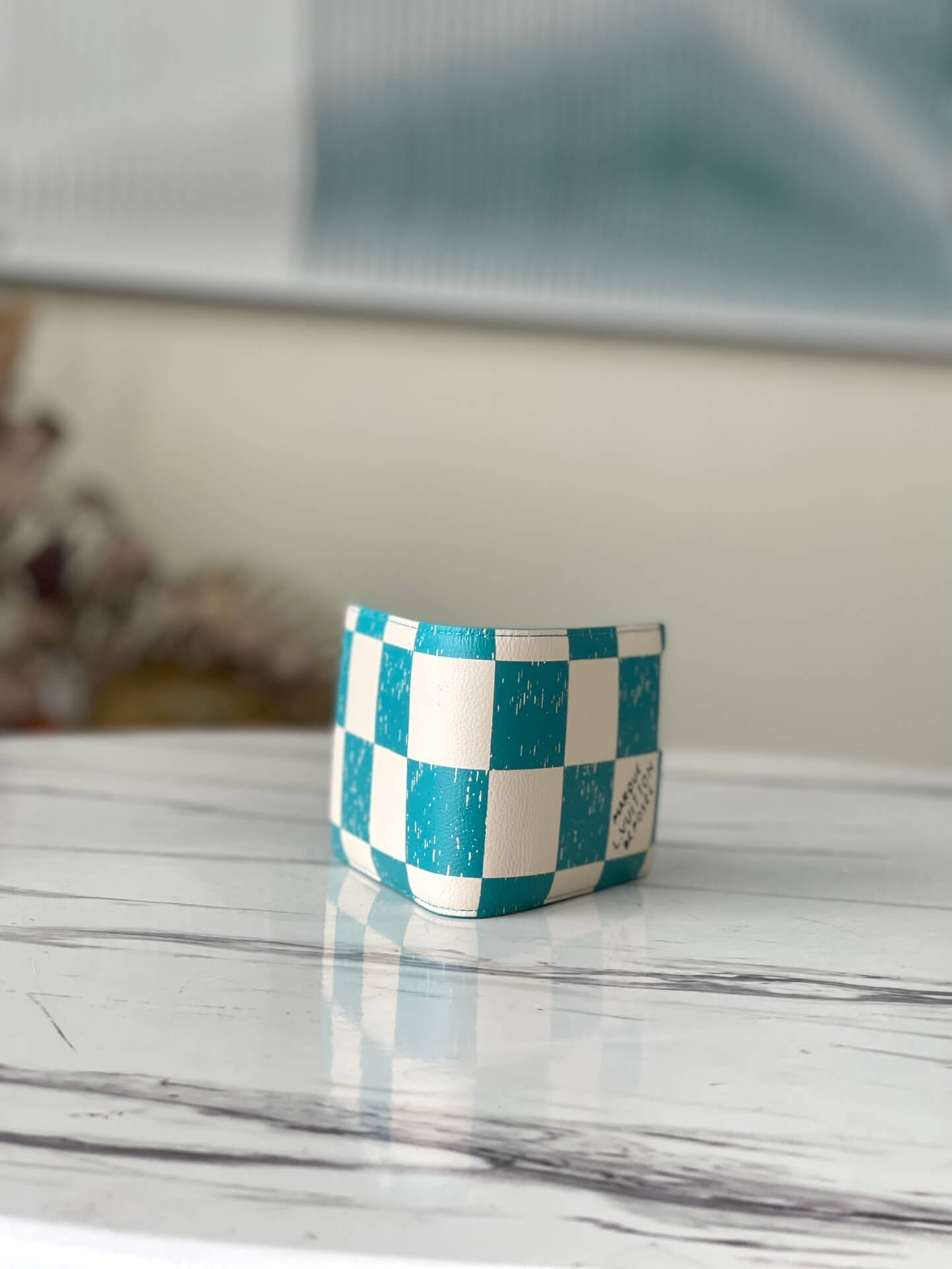 Louis Vuitton LV Damier Canvas Multiple Wallet Teal Blue - Image 3