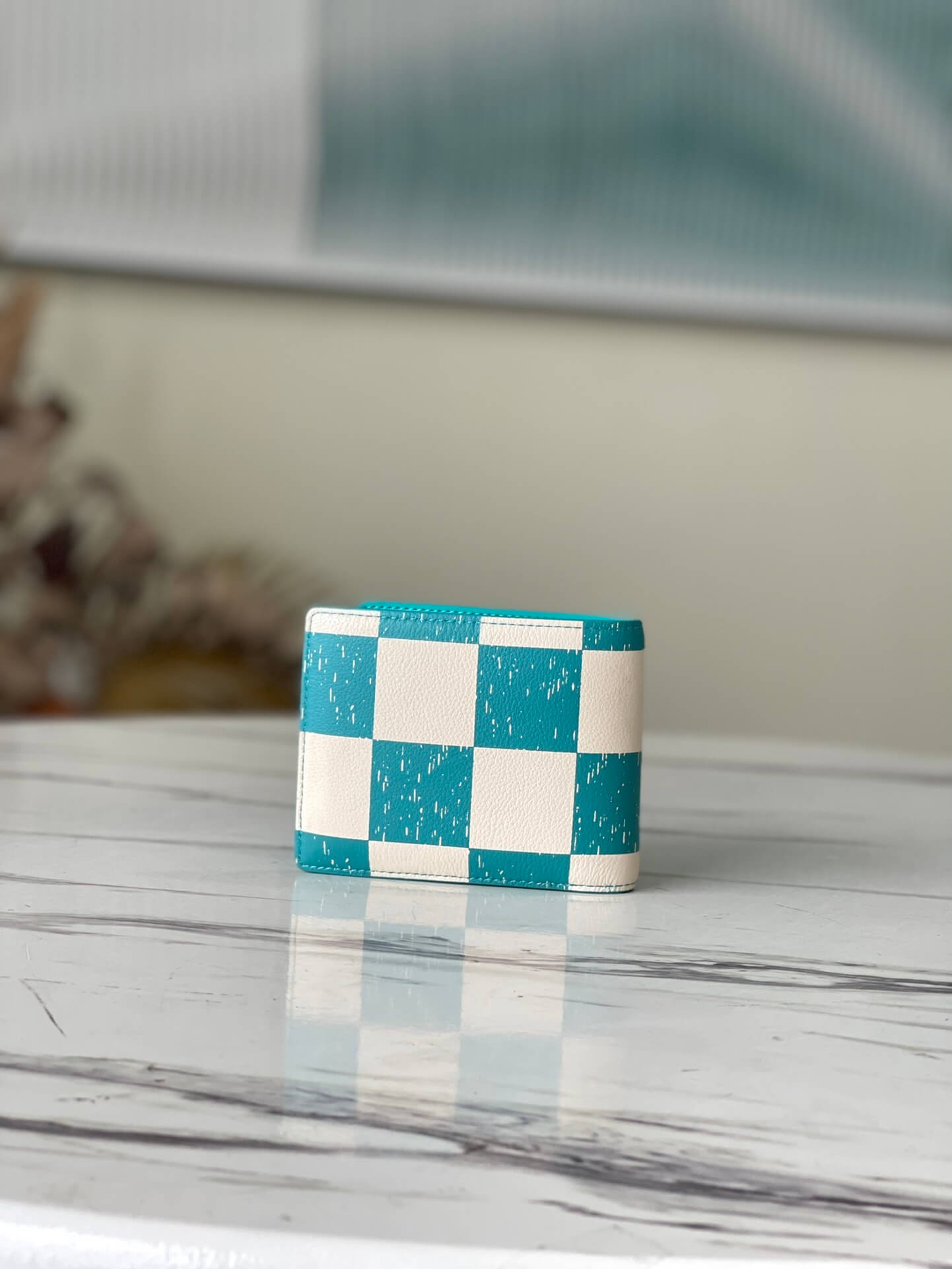 Louis Vuitton LV Damier Canvas Multiple Wallet Teal Blue - Image 4