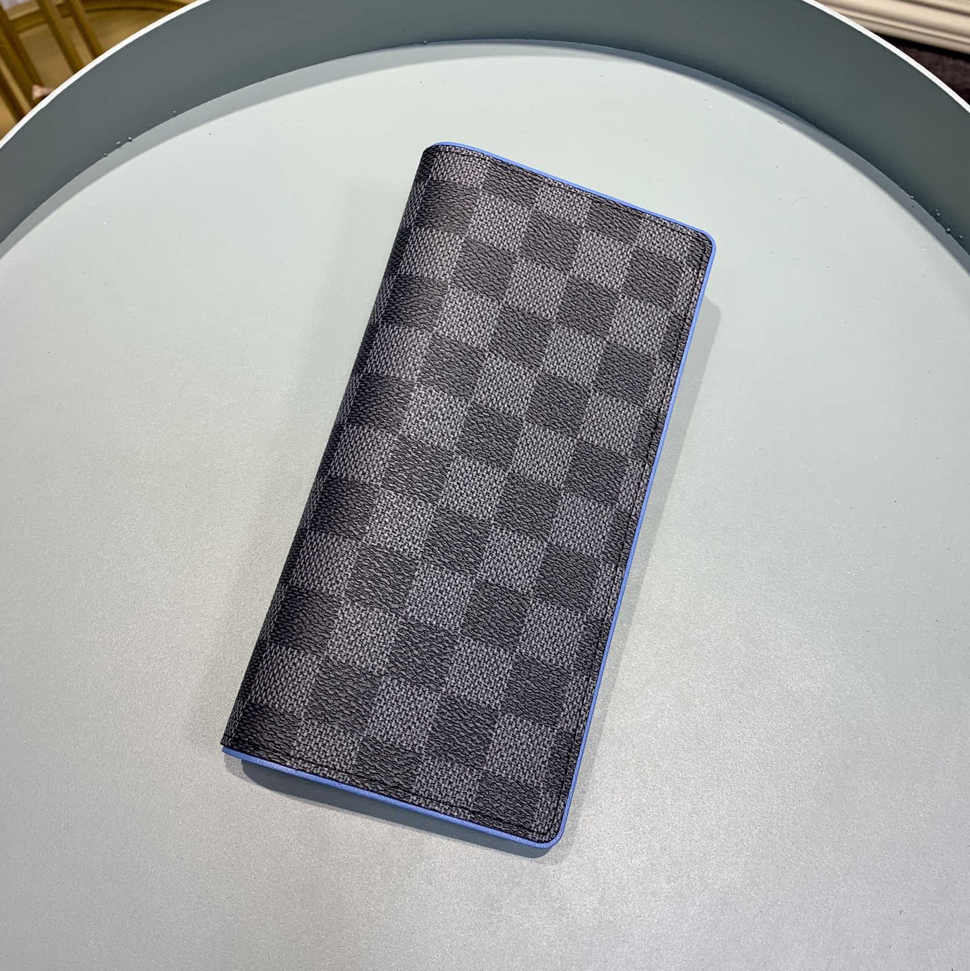 Louis Vuitton LV Damier Graphite Brazza Bifold Wallet N64430 Blue
