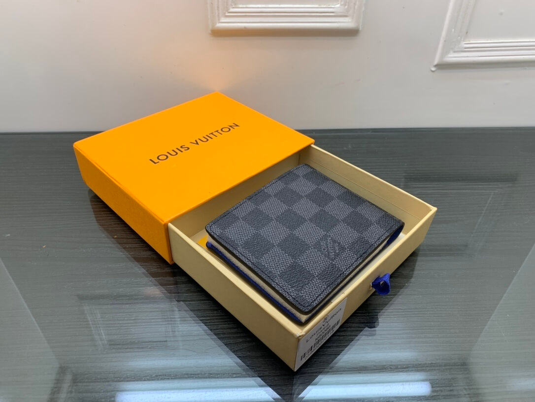 Louis Vuitton LV Damier Graphite Multiple Wallet N60086 Blue - Image 3