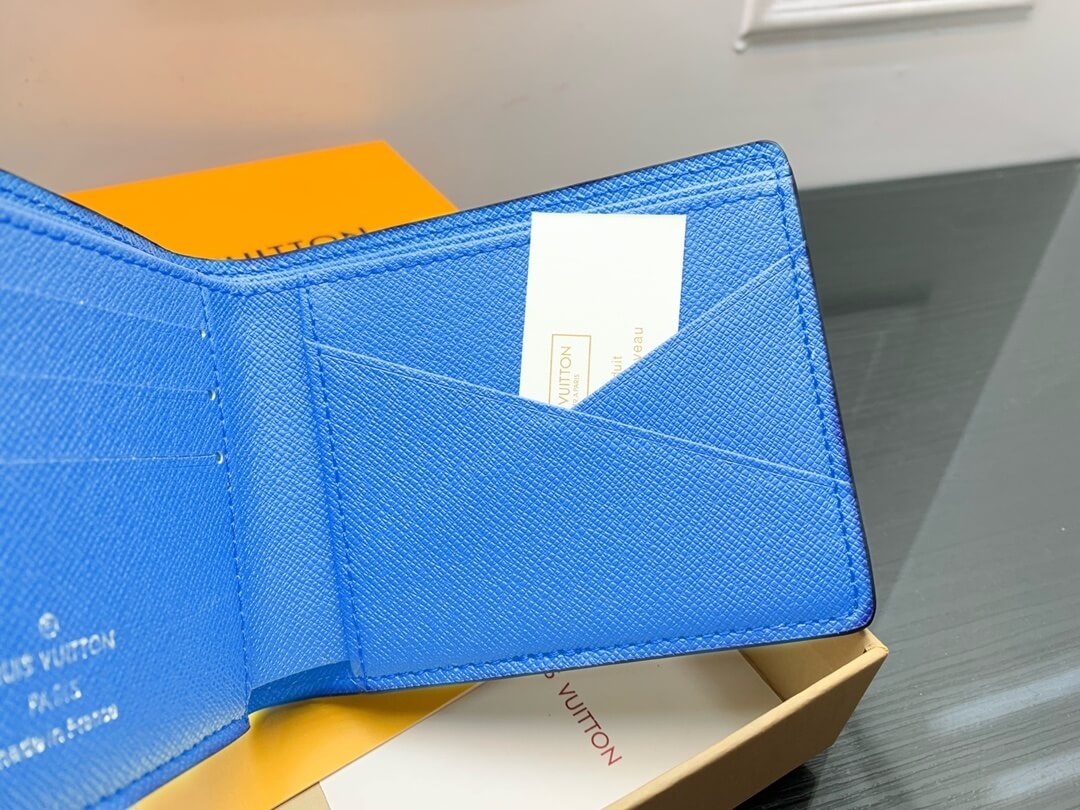 Louis Vuitton LV Damier Graphite Multiple Wallet N60086 Blue - Image 5