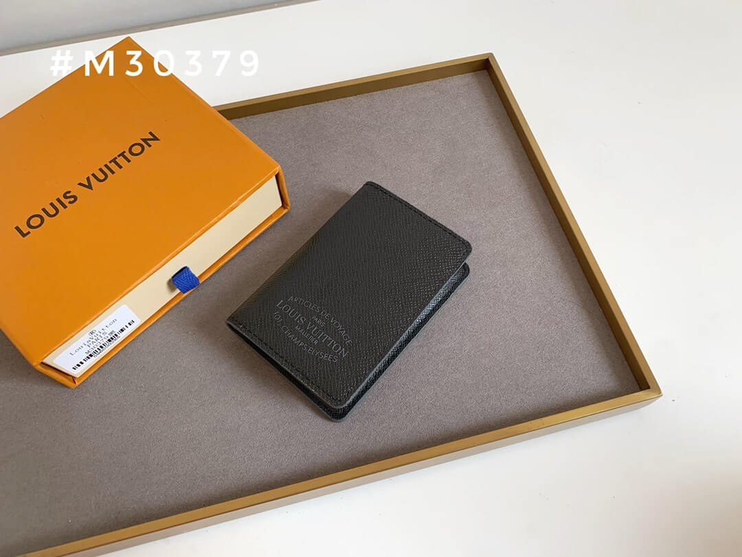 Louis Vuitton LV Damier canvas Card Holders Taiga Pocket Organizer Wallet Blue - Black - Cobalt - Image 10