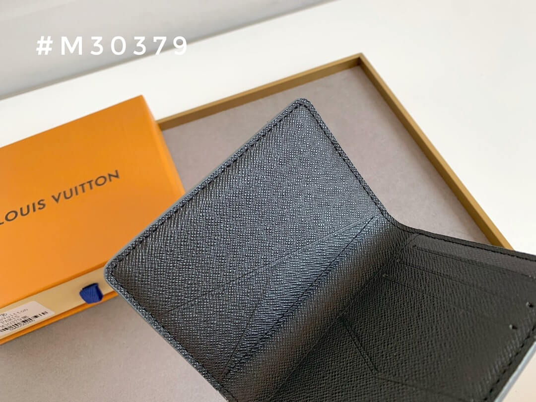 Louis Vuitton LV Damier canvas Card Holders Taiga Pocket Organizer Wallet Blue - Black - Cobalt - Image 14