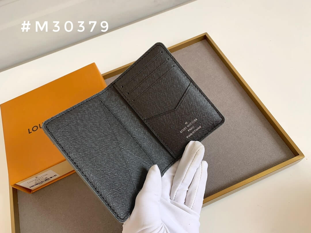 Louis Vuitton LV Damier canvas Card Holders Taiga Pocket Organizer Wallet Blue - Black - Cobalt - Image 12