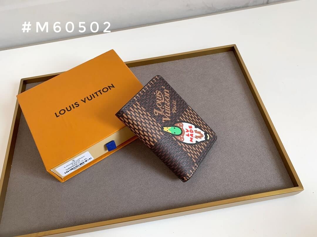 Louis Vuitton LV Damier Ebene canvas Small Card Holder Pocket Organizer Wallet Brown