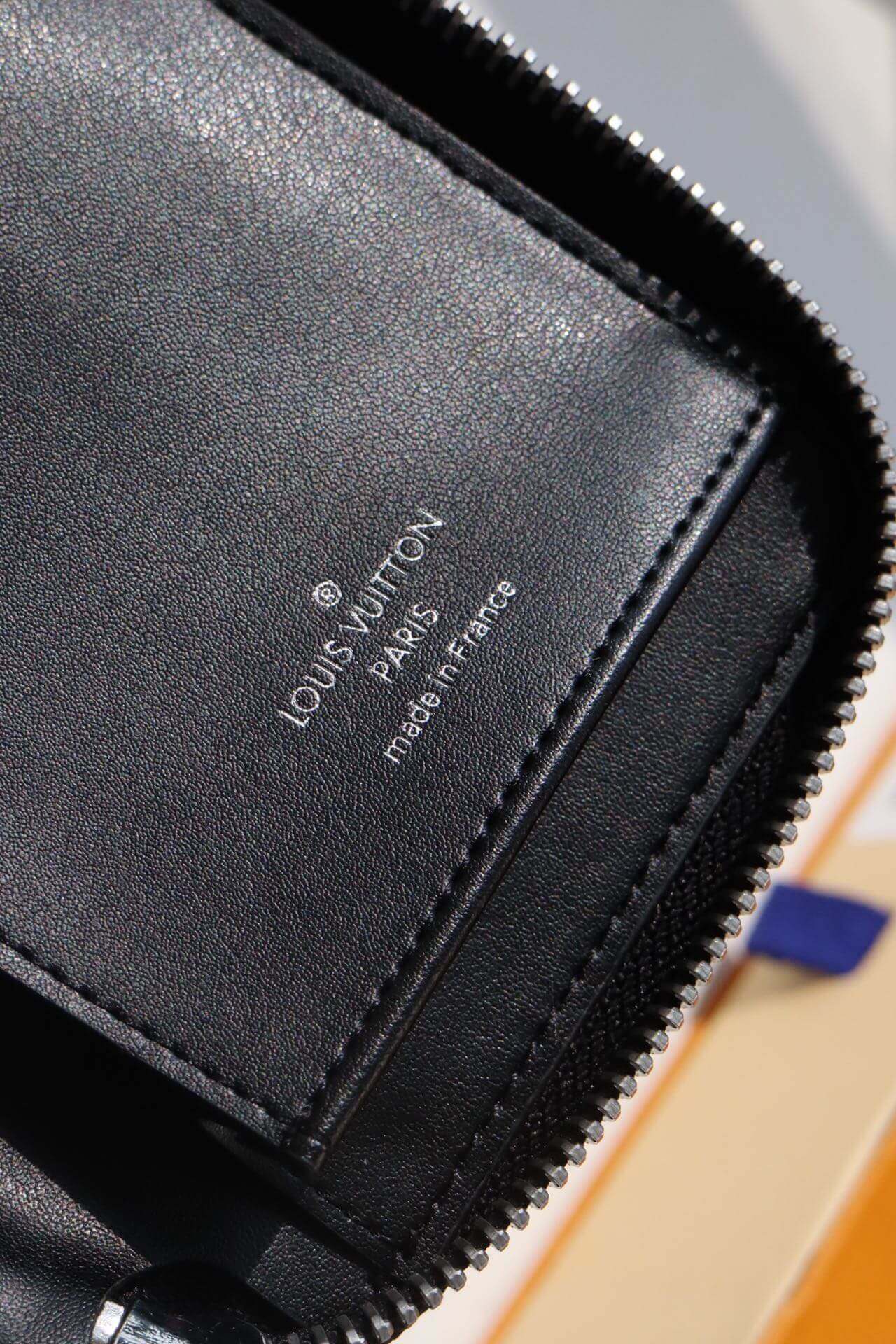 Louis Vuitton LV Damier infini Vertical Zippy Wallet N60442 Blue / Black - Green / Black - Image 5