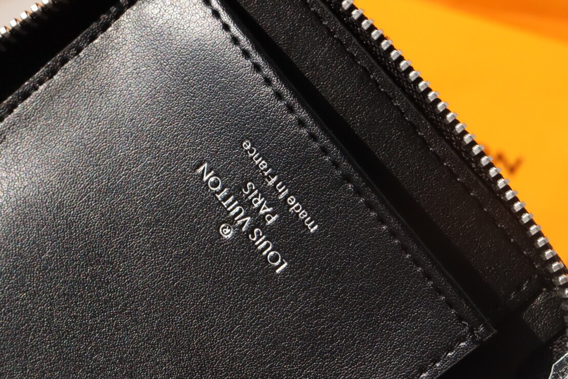 Louis Vuitton LV Damier infini Vertical Zippy Wallet N60442 Blue / Black - Green / Black - Image 12