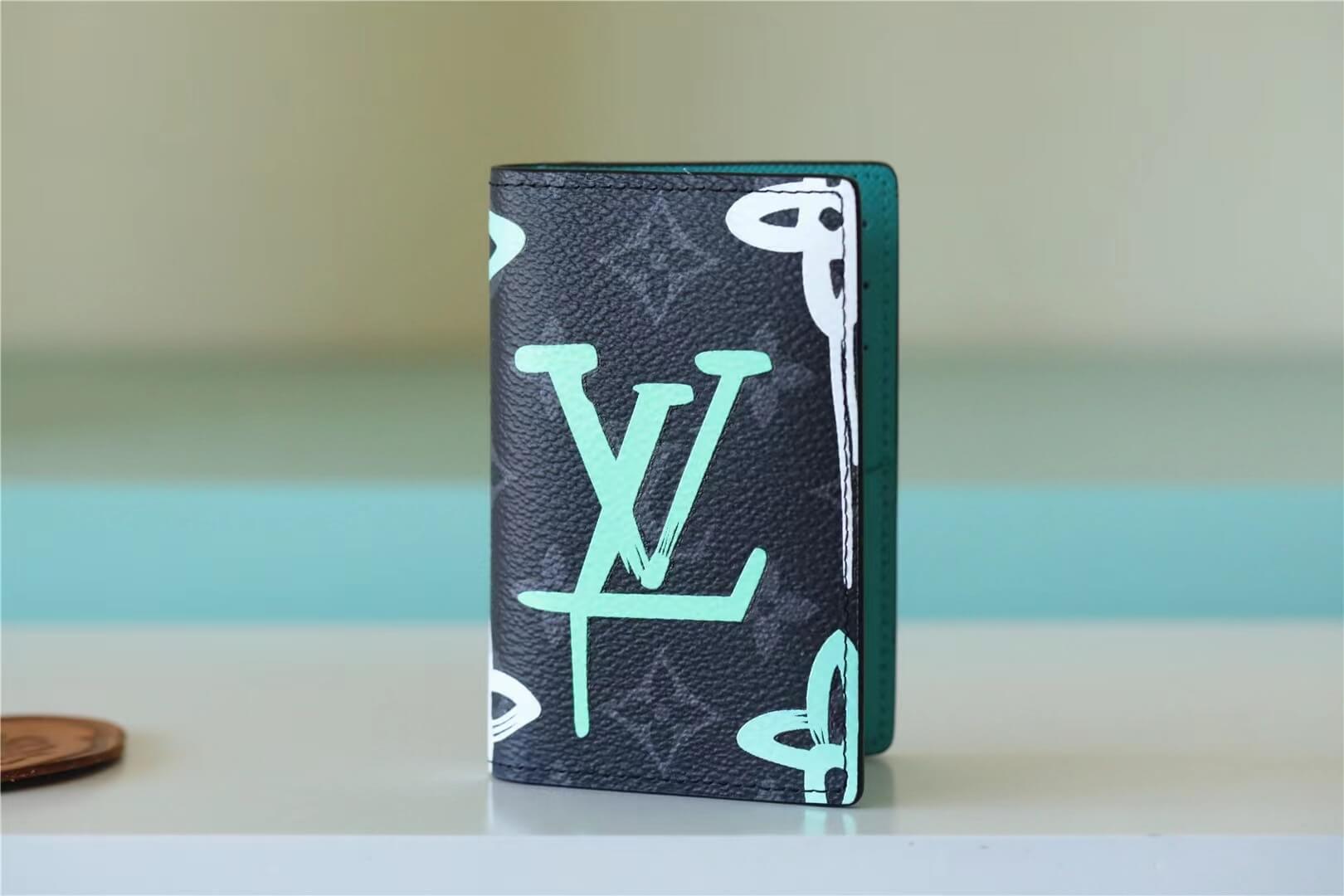 Louis Vuitton LV Graffiti Monogram Pocket Organizer Wallet M81798 Graffiti Green M81817 Graffiti Orange