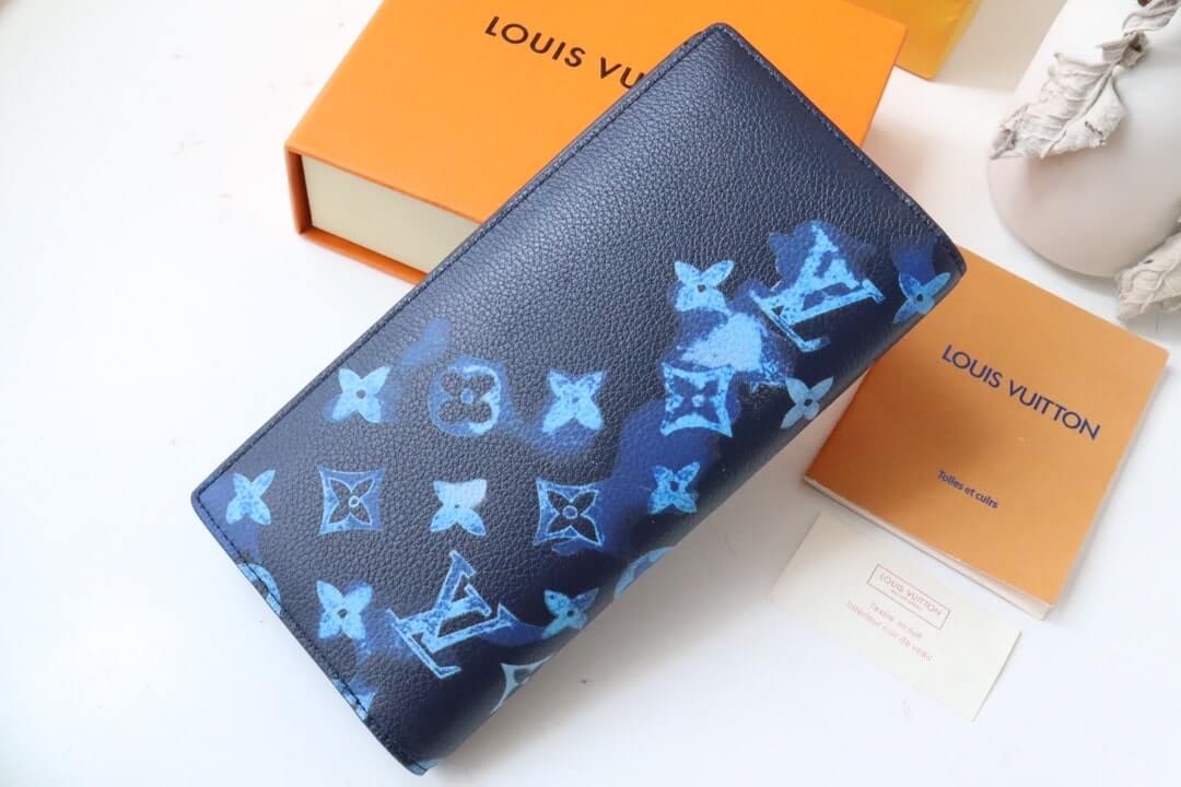 Louis Vuitton LV Monogram Brazza Wallet M80465 Navy Blue