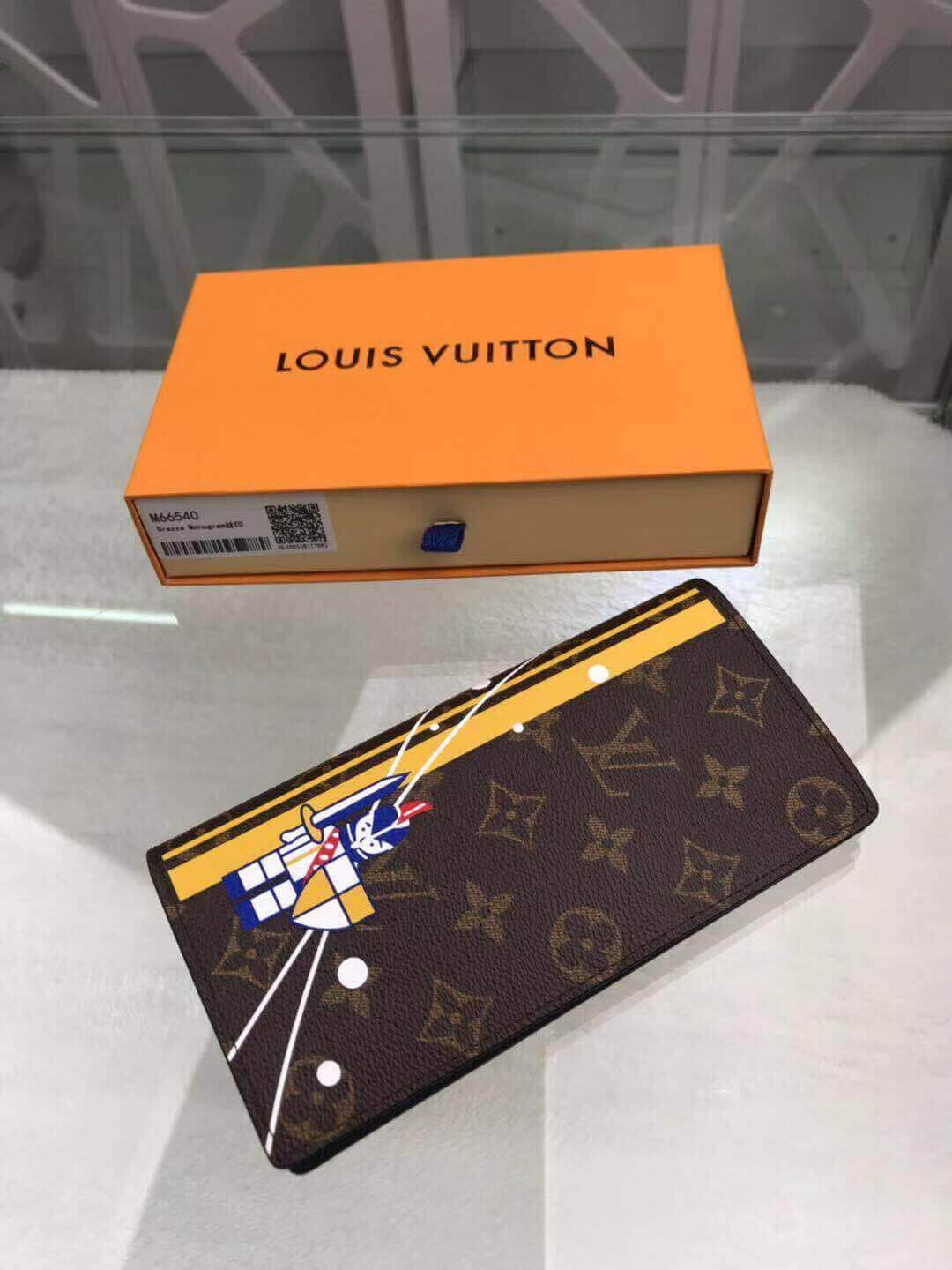 Louis Vuitton LV Monogram Camelot Edition Brazza Wallet M66540 Brown