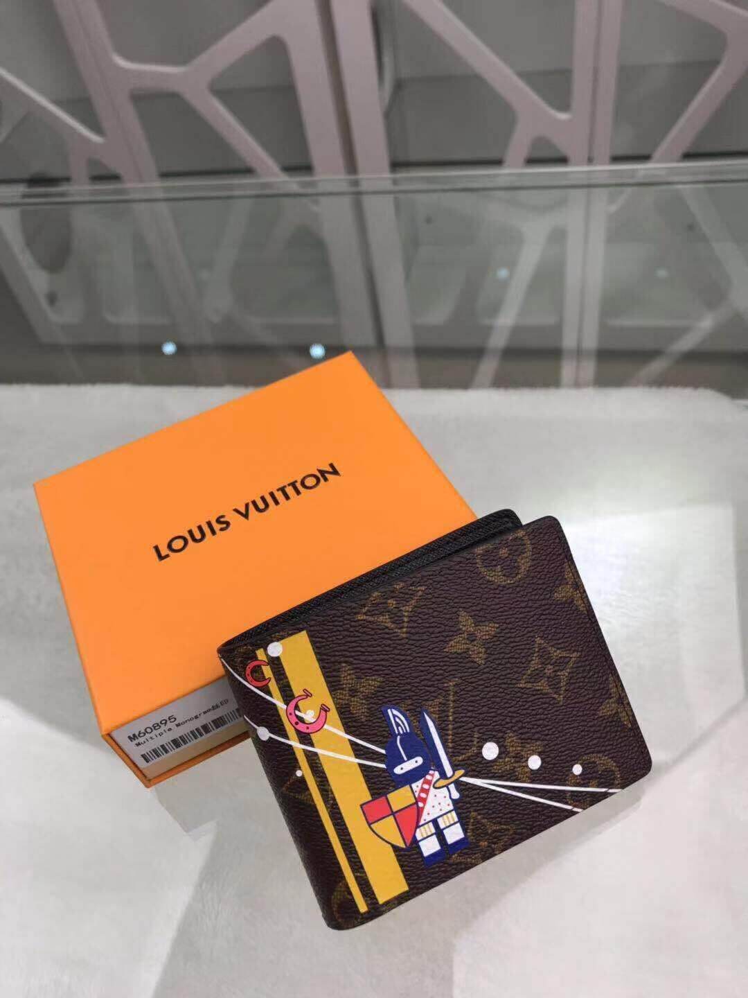 Louis Vuitton LV Monogram Camelot Edition Multiple Wallet M60895 Brown