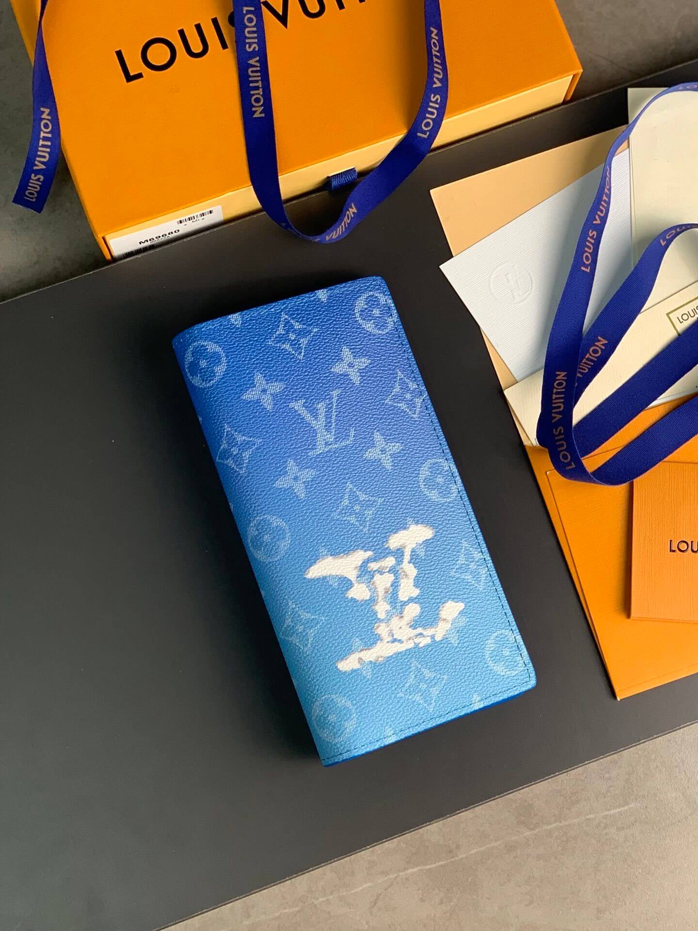 Louis Vuitton LV Monogram Canvas Brazza Wallet M69680 Blue
