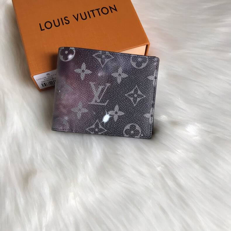 Louis Vuitton LV Monogram Canvas Galaxy Multiple Wallet M67429 Black / Grey