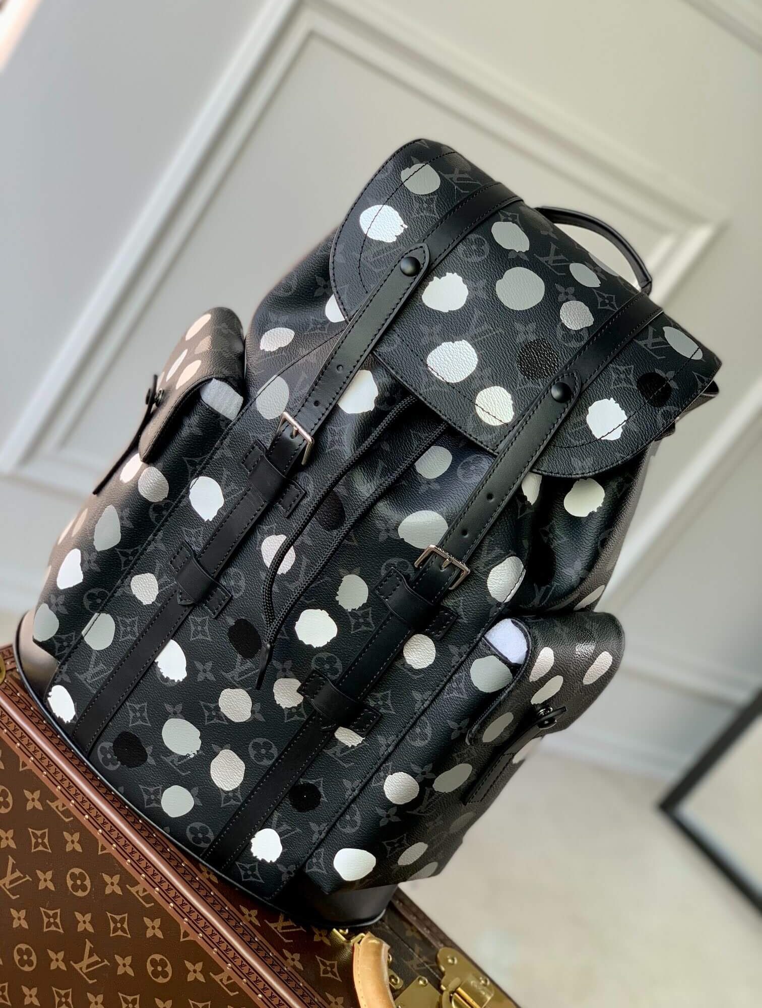 Louis Vuitton Monogram Eclipse LV x YK Christopher Backpack M46403 Black