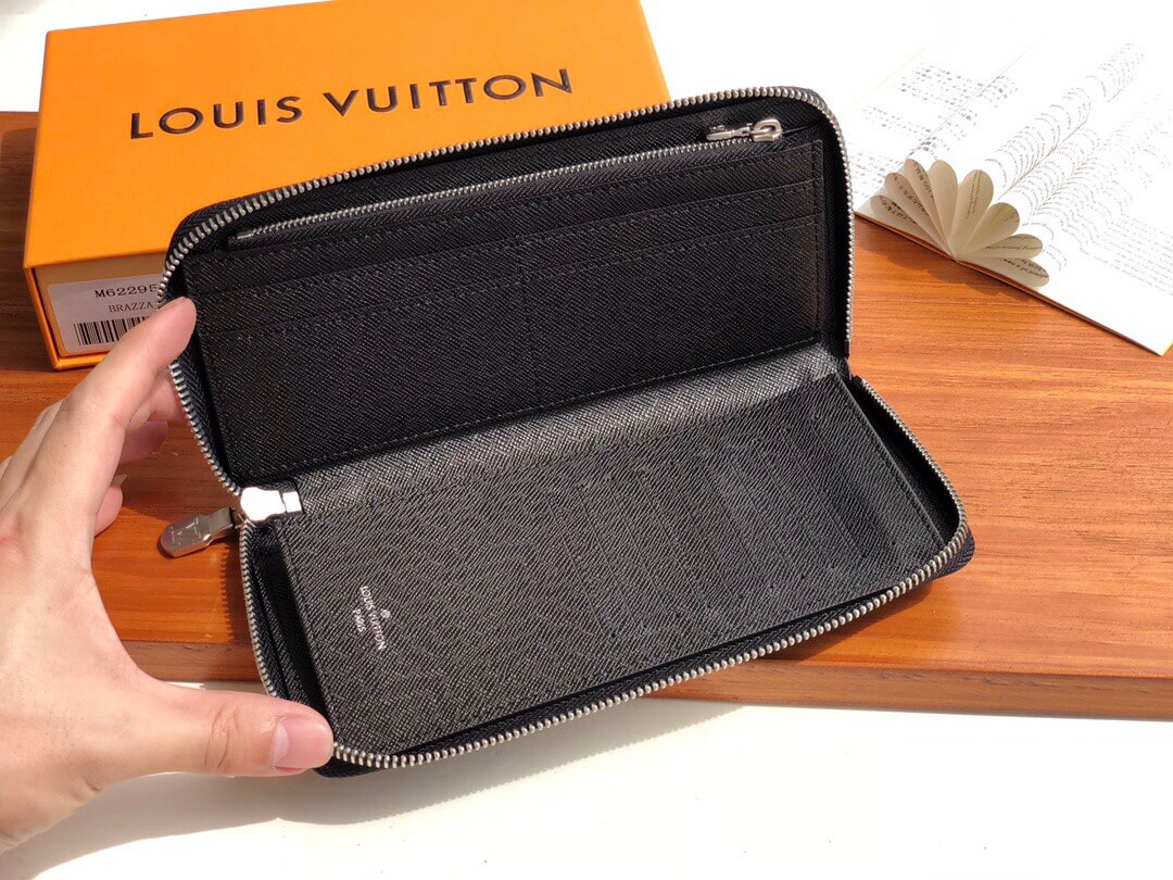 Louis Vuitton LV Monogram Eclipse canvas Taigarama Zippy Vertical Wallet M30446 White M30447 Blue M62295 Black - Image 19