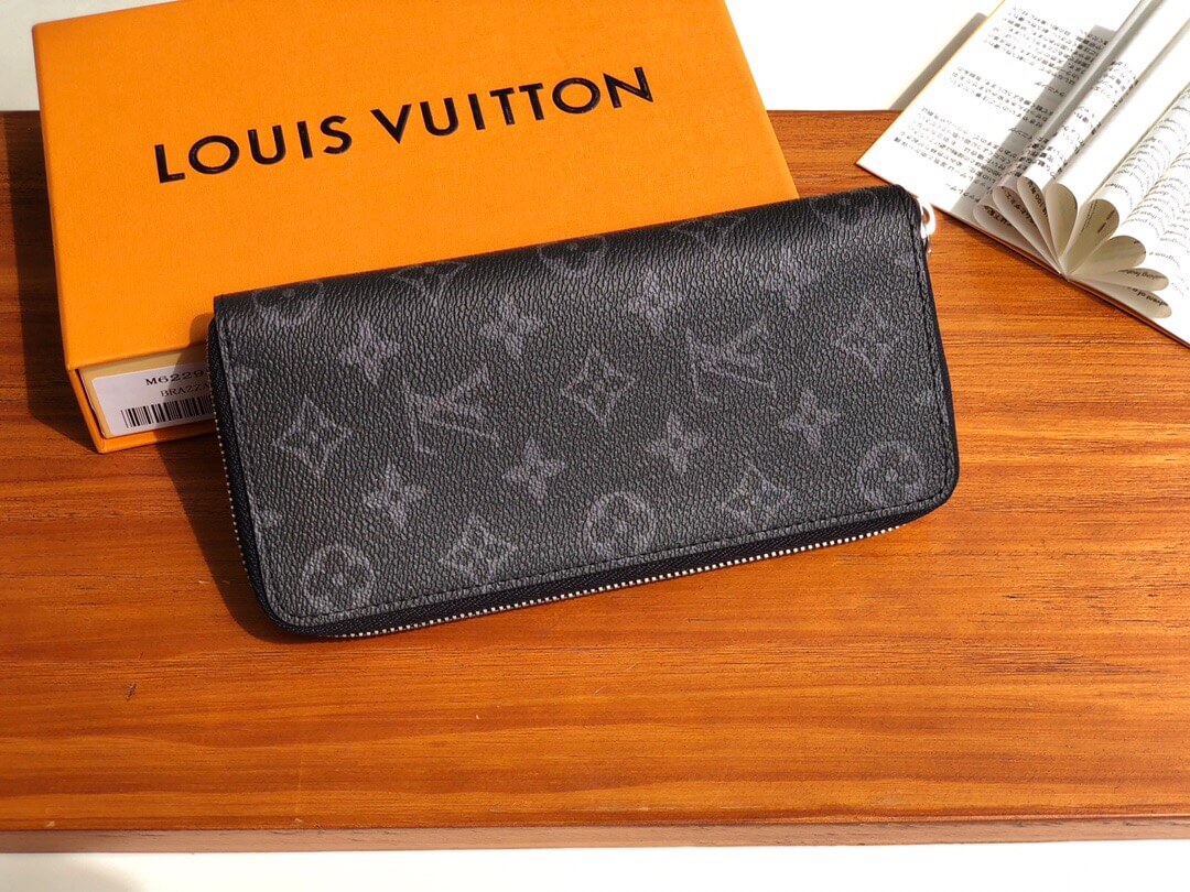 Louis Vuitton LV Monogram Eclipse canvas Taigarama Zippy Vertical Wallet M30446 White M30447 Blue M62295 Black - Image 25