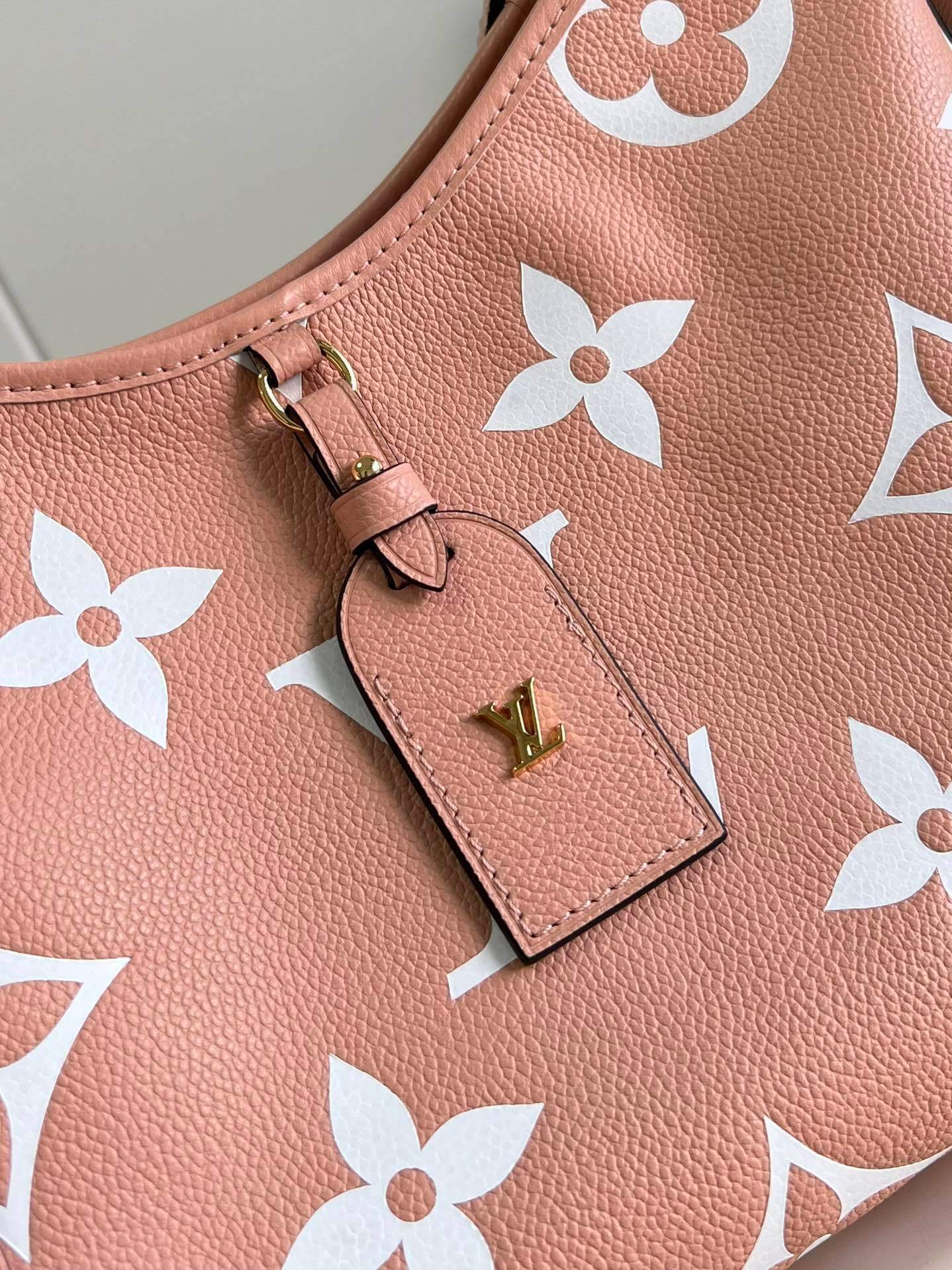 Louis Vuitton LV Monogram Empreinte CarryAll Shoulder Handbag M46298 Trianon Pink / Cream - Image 6