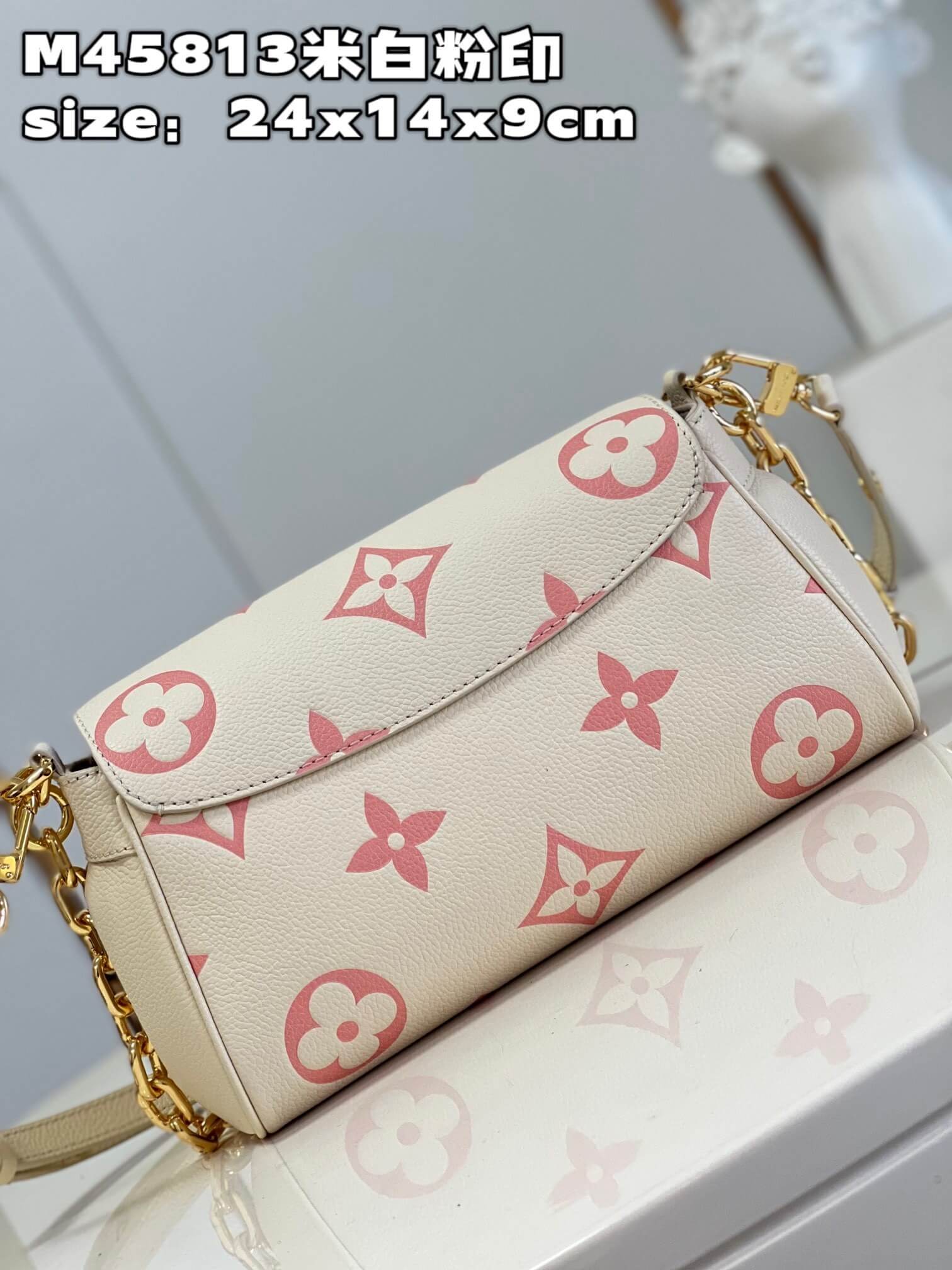 Louis Vuitton LV Monogram Empreinte Favorite Crossbody Handbag M46393 Cream / Rose Trianon - Image 2