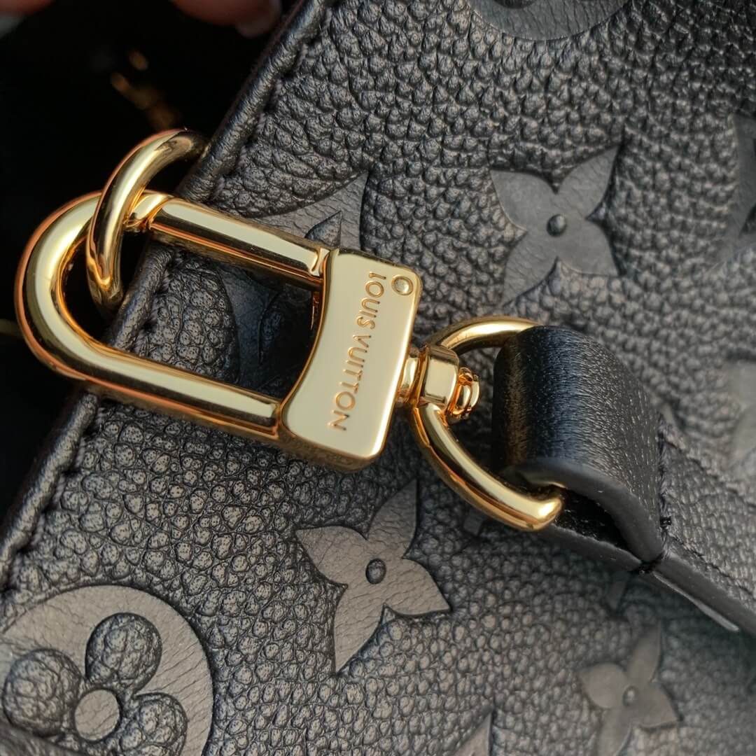 Louis Vuitton Monogram Empreinte LV x YK OnTheGo MM Handbag M46416 Black Flower - White Cream Flower - Image 7