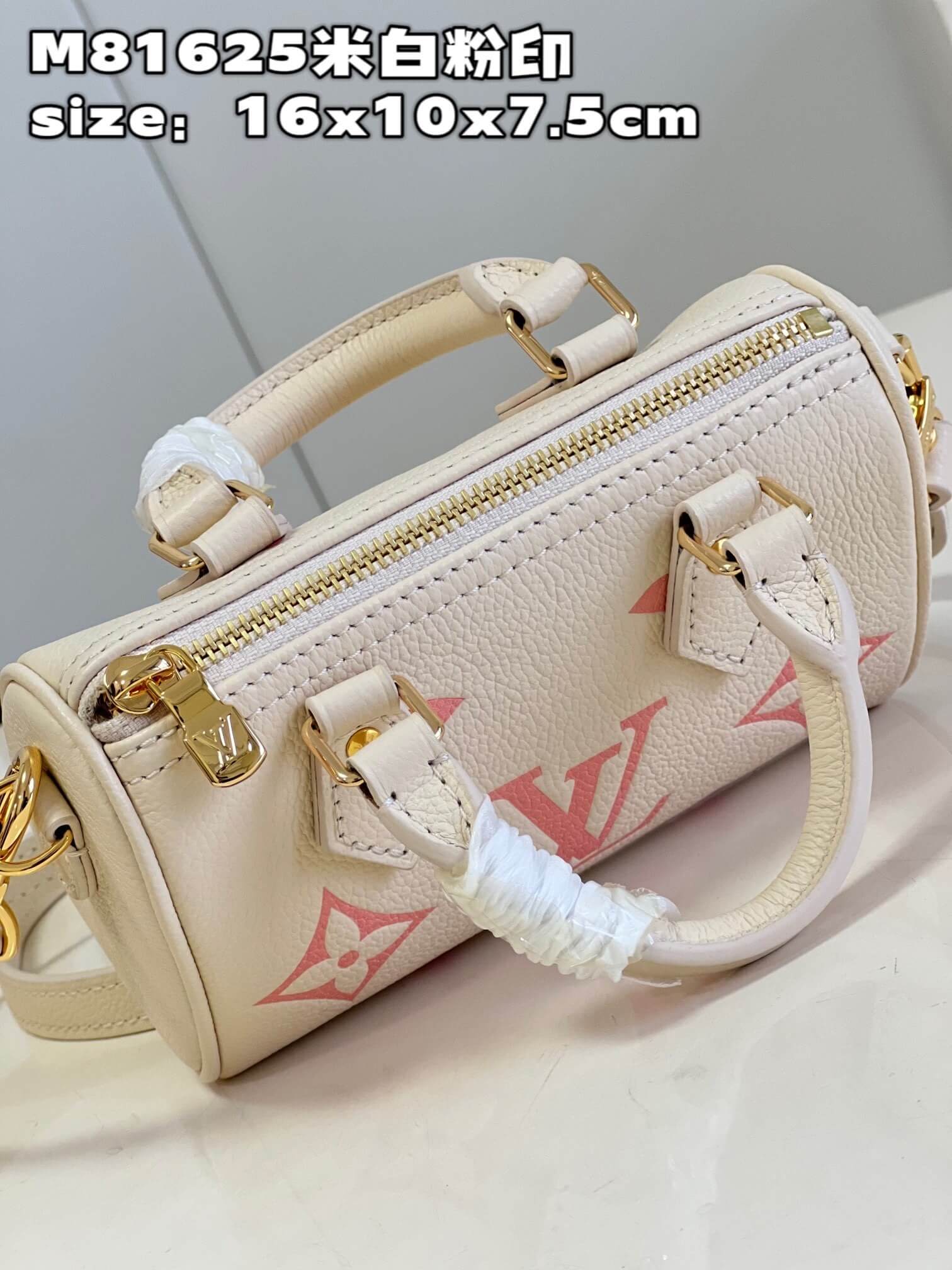 Louis Vuitton LV Monogram Empreinte Nano Speedy M81913 Cream / Rose Trianon - Image 2