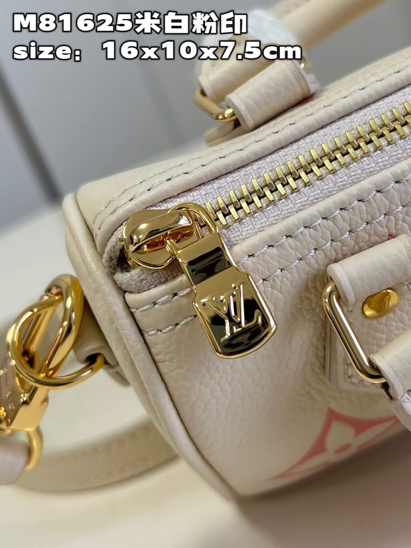 Louis Vuitton LV Monogram Empreinte Nano Speedy M81913 Cream / Rose Trianon - Image 5
