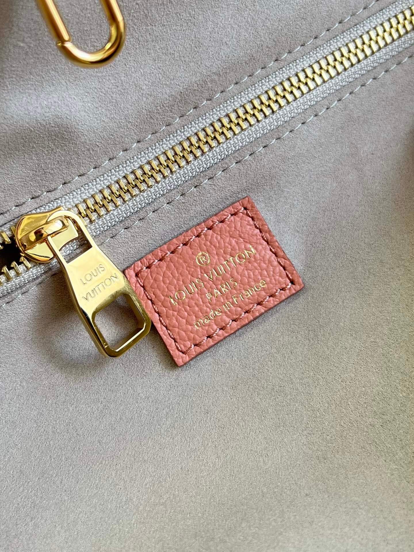 Louis Vuitton LV Monogram Empreinte Neverfull MM Tote Handbag M21579 Cream  / Rose Trianon M46329 Trianon Pink / Cream - Image 12