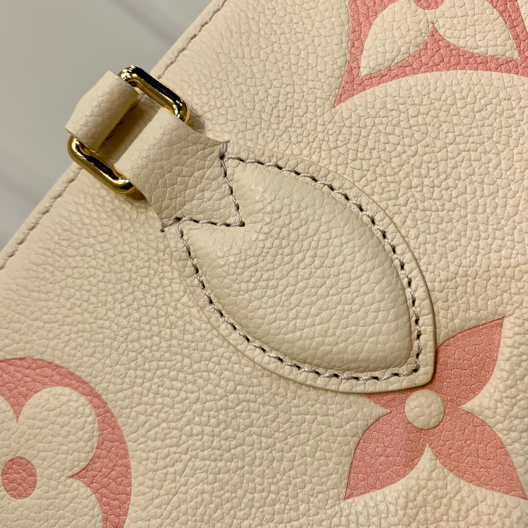 Louis Vuitton LV Monogram Empreinte OnTheGo MM Shoulder Handbag M21575 Cream / Rose Trianon M46286 Trianon Pink / Cream - Image 5