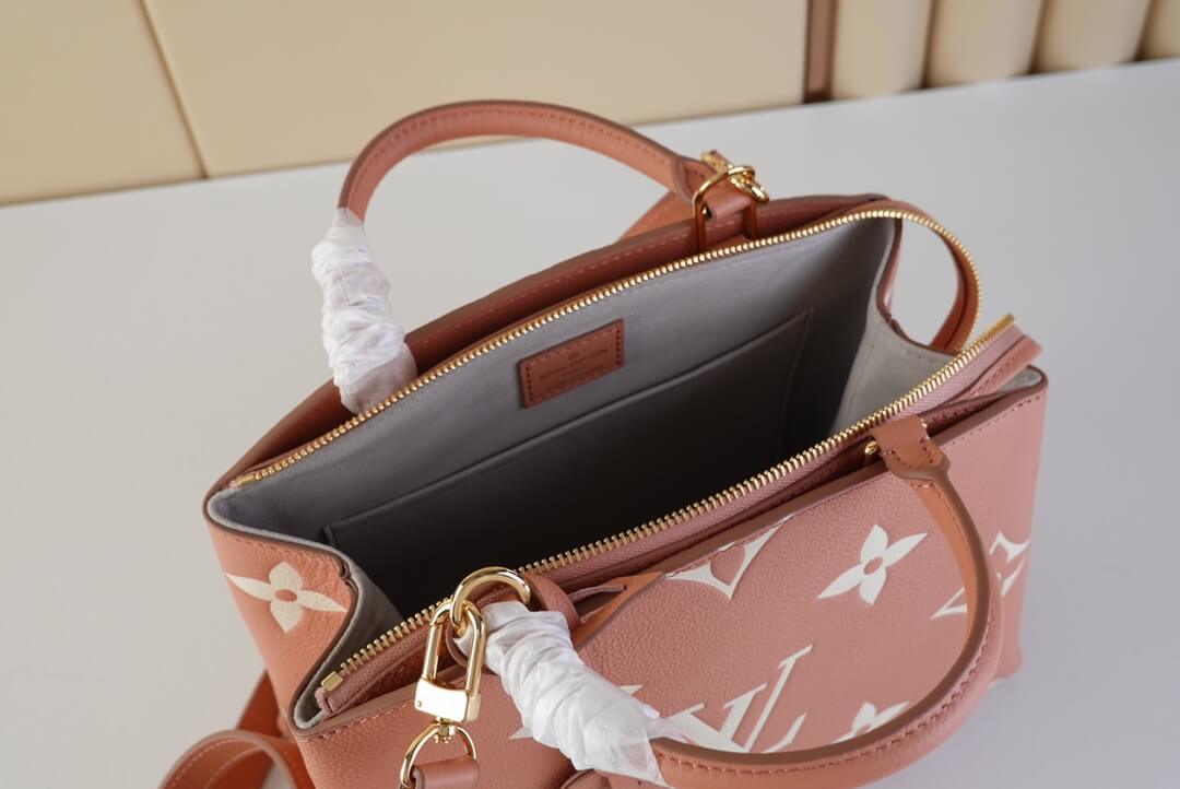 Louis Vuitton LV Monogram Empreinte Petit - Grand Palais Shoulder Handbag M46353 - M45811 Trianon Pink / Cream - Image 13