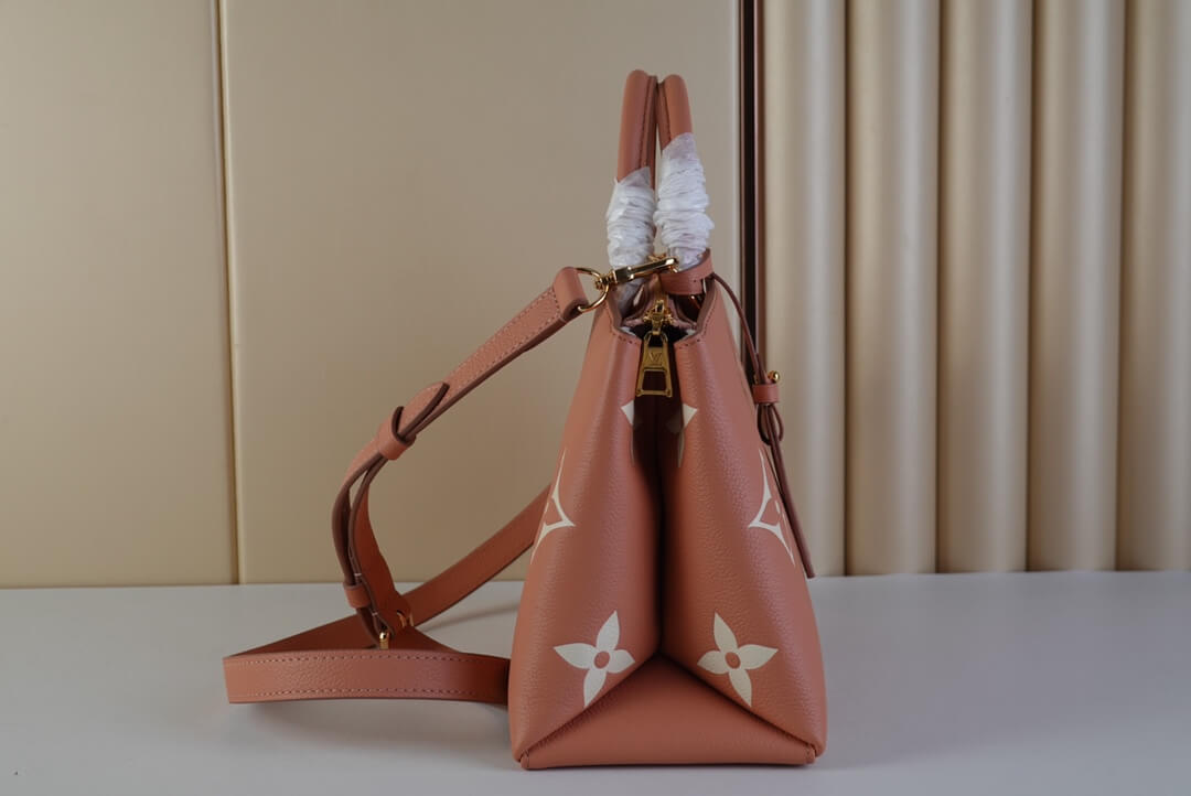 Louis Vuitton LV Monogram Empreinte Petit - Grand Palais Shoulder Handbag M46353 - M45811 Trianon Pink / Cream - Image 12