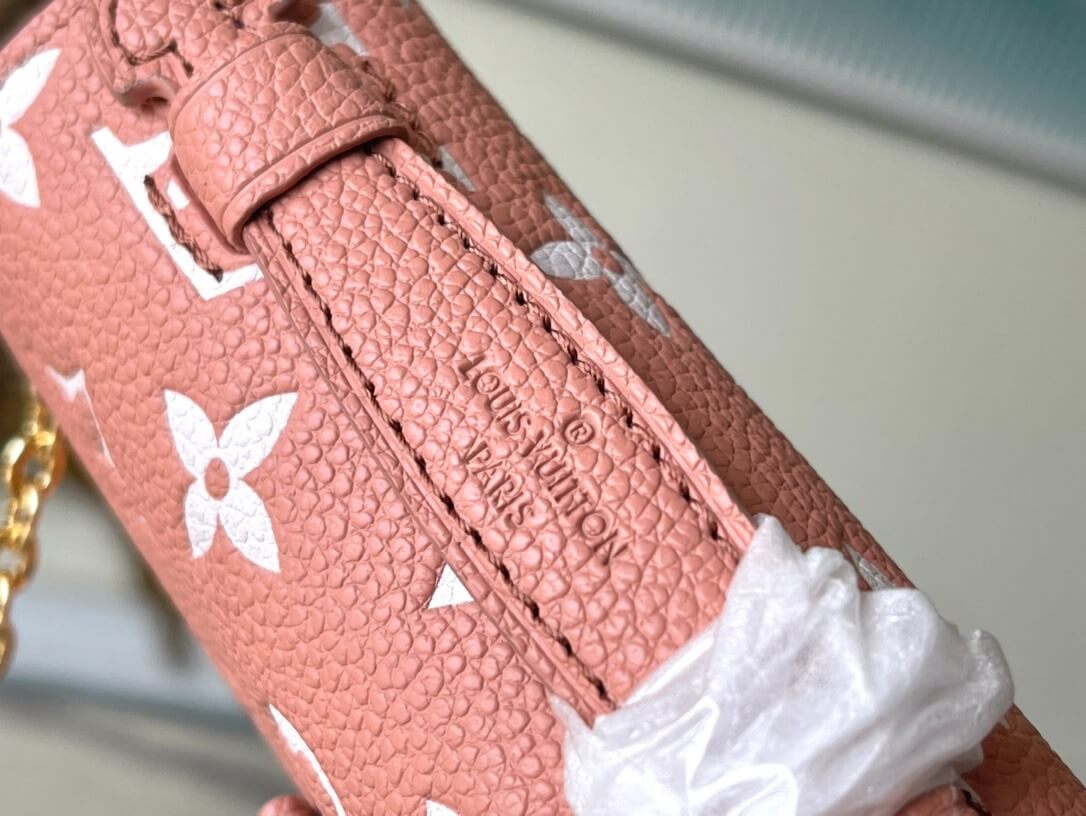 Louis Vuitton LV Monogram Empreinte Pochette Micro Métis M81267 Trianon Pink / Cream - Image 8