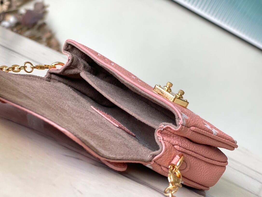 Louis Vuitton LV Monogram Empreinte Pochette Micro Métis M81267 Trianon Pink / Cream - Image 3