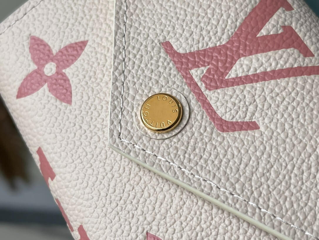 Louis Vuitton LV Monogram Empreinte Portefeuille Victorine Wallet M82062 Cream / Rose Trianon M81644 Trianon Pink / Cream - Image 8