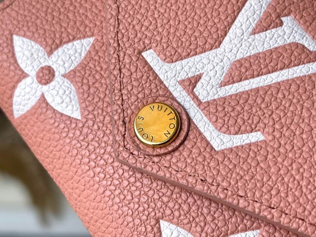 Louis Vuitton LV Monogram Empreinte Portefeuille Victorine Wallet M82062 Cream / Rose Trianon M81644 Trianon Pink / Cream - Image 16