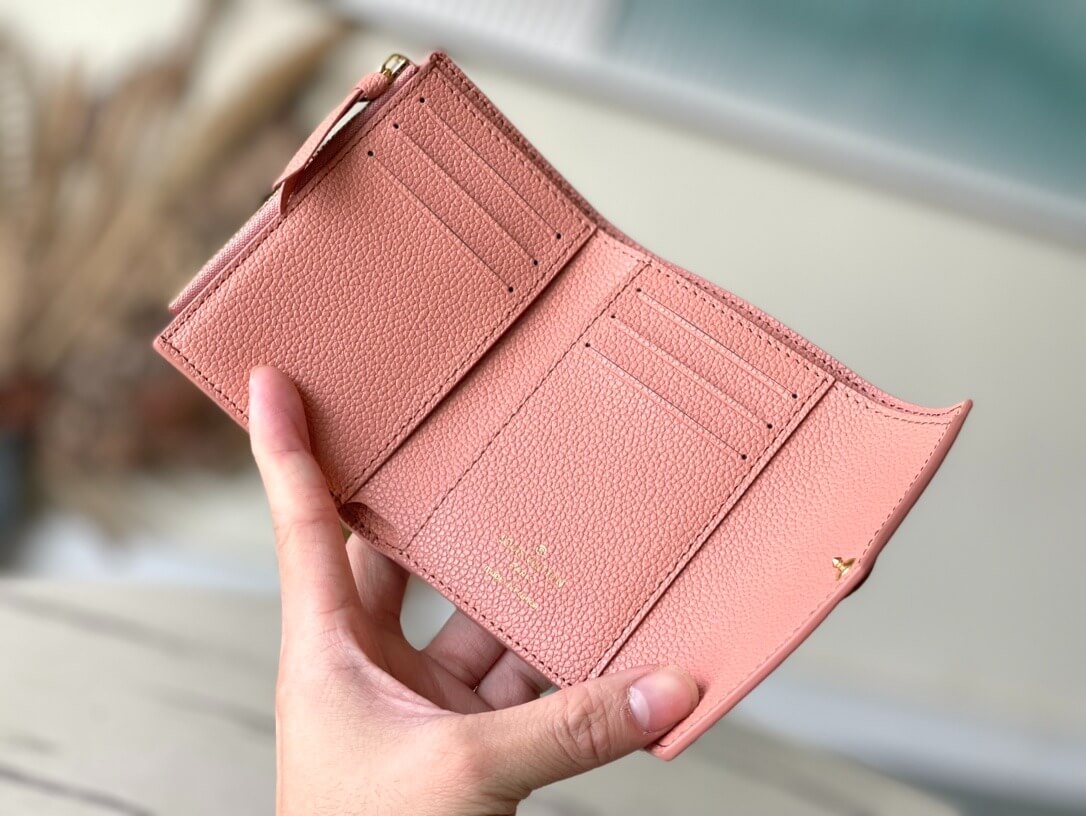 Louis Vuitton LV Monogram Empreinte Portefeuille Victorine Wallet M82062 Cream / Rose Trianon M81644 Trianon Pink / Cream - Image 12