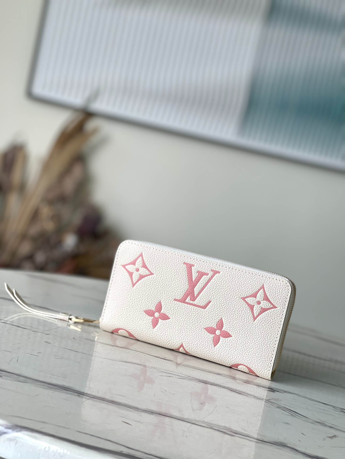 Louis Vuitton LV Monogram Empreinte Zippy Wallet M81914 Cream / Rose Trianon M81645 Trianon Pink / Cream