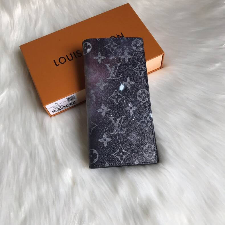 Louis Vuitton LV Monogram Galaxy Brazza Wallet M63871 Black / Grey