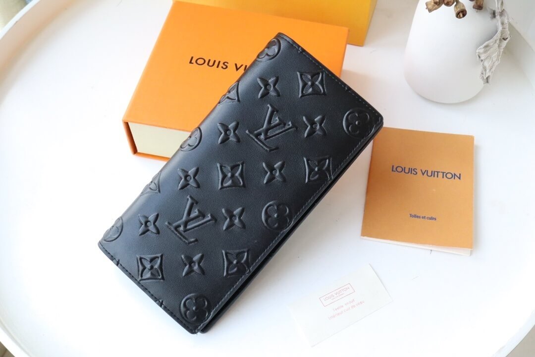 Louis Vuitton LV Monogram Seal Brazza Wallet M80505 Black - Khaki
