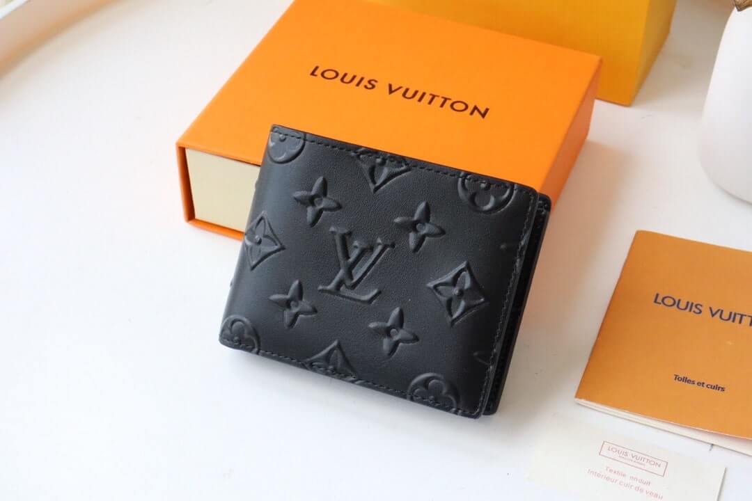 Louis Vuitton LV Monogram Seal Slender Wallet M80520 Black - Khaki