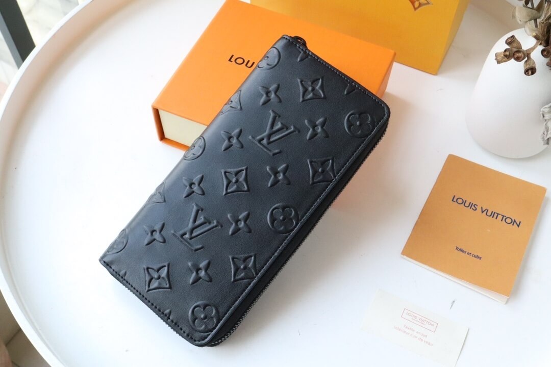 Louis Vuitton LV Monogram Seal Zippy Wallet M80505 Black - Khaki