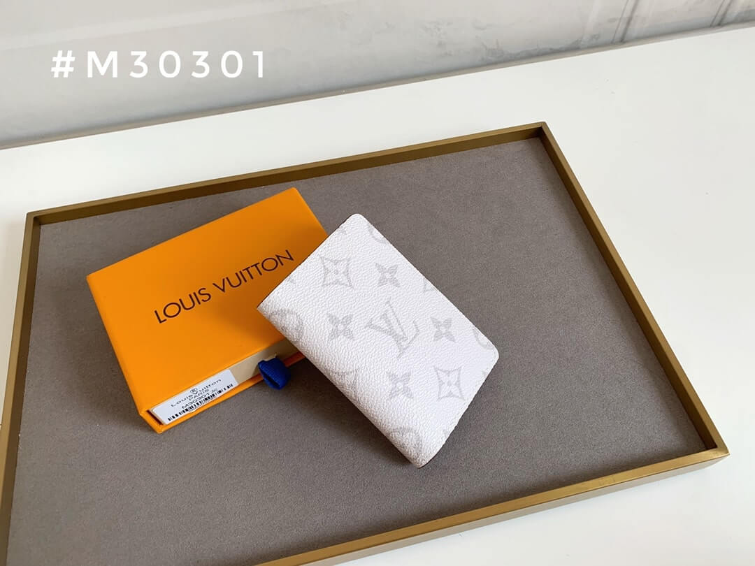 Louis Vuitton LV Monogram Small Card Holder Pocket Wallet M30301 White - Grey - Yellow - Green Khaki
