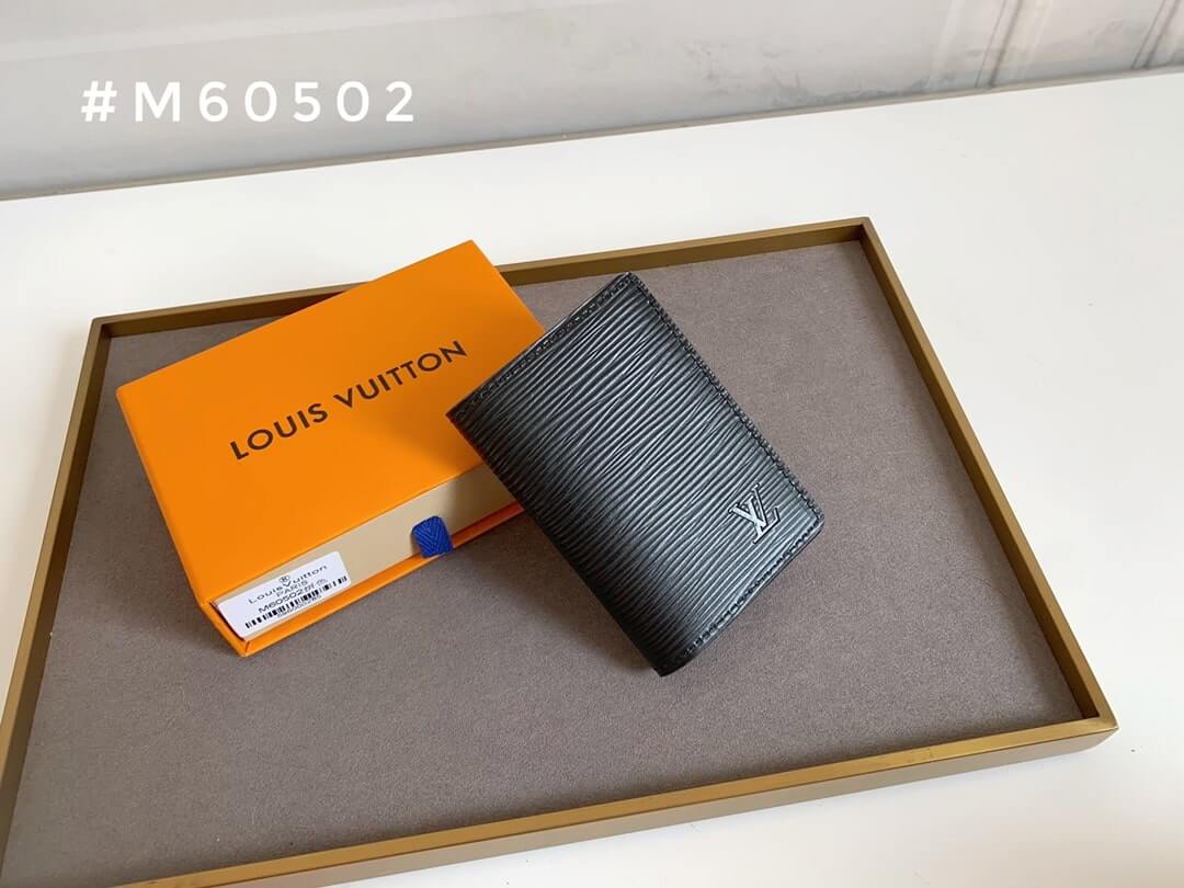 Louis Vuitton LV Small Card Holder Pocket Organizer Wallet Black  / Brown