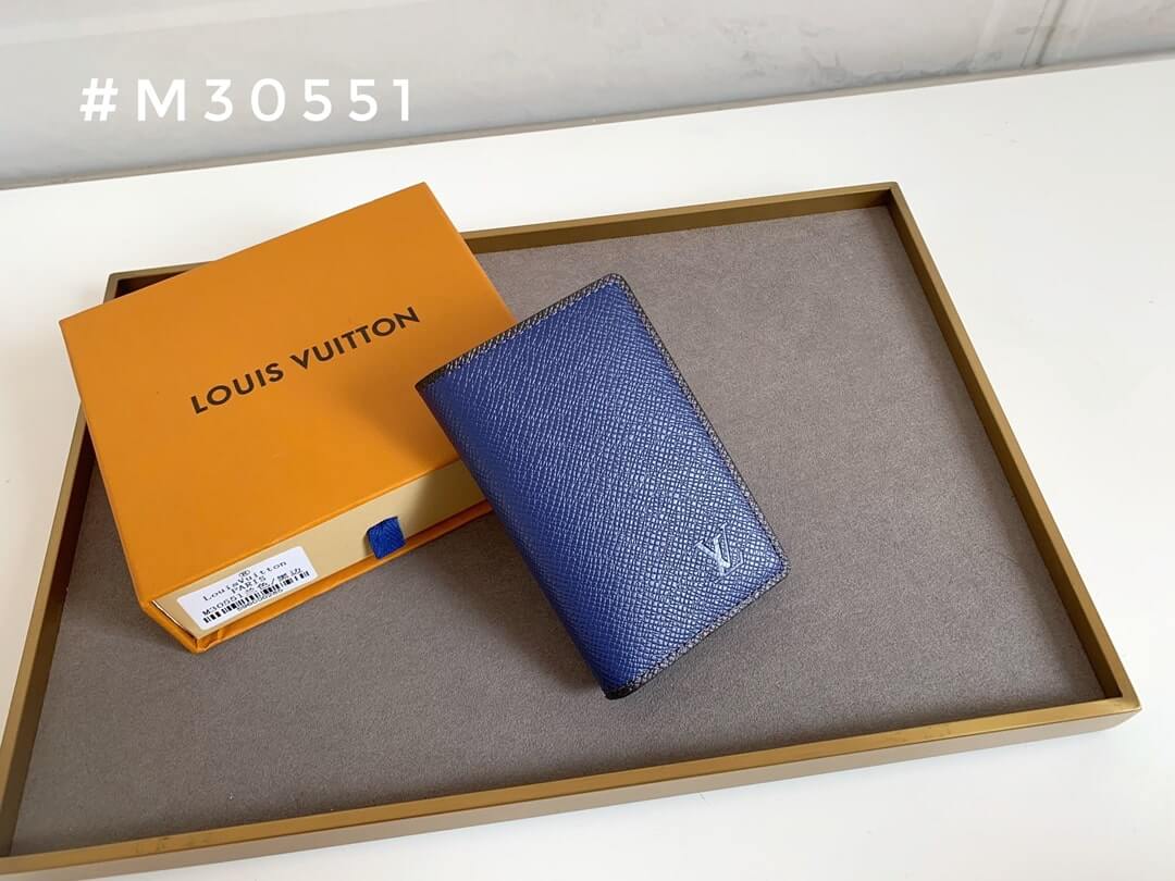 Louis Vuitton LV Small Pocket Organizer Card Holder Wallet M30551 Blue